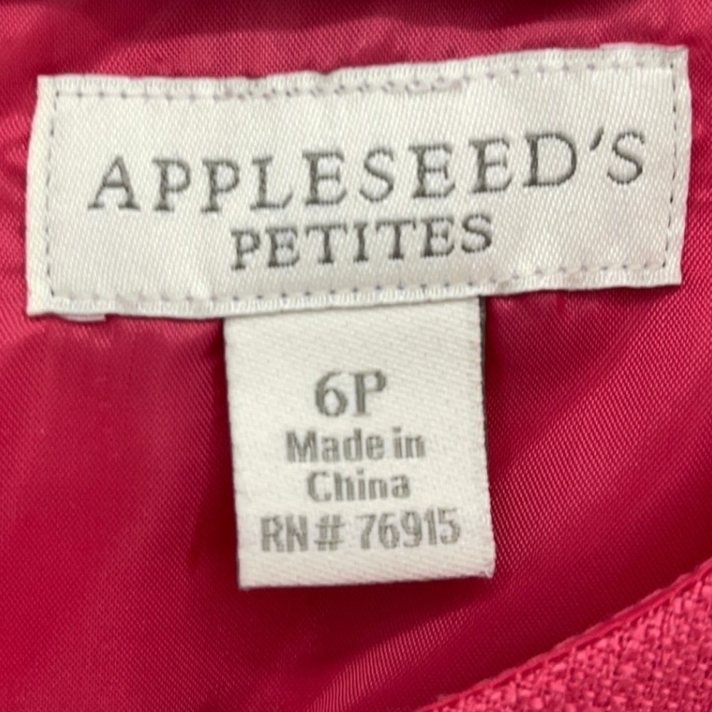Appleseed's Pink Sheath Dress 6P Petite Short Sleeve Textured Lined V943 - Picture 3 of 8